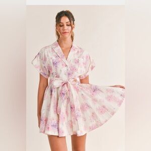 Amable by Mable Floral Pink Mini Dress NWT